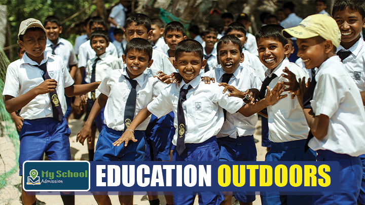 Students exploring and learning during an educational school field trip.