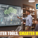 Students using smart classroom technology for interactive and engaging learning.