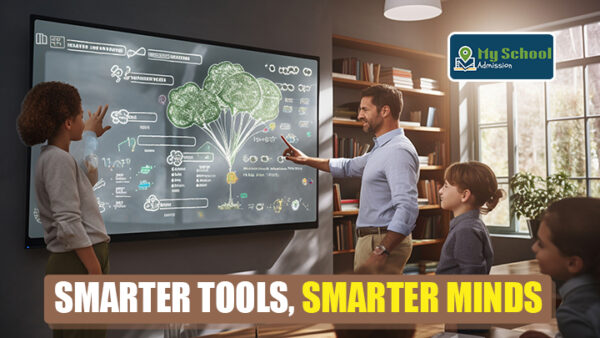 Students using smart classroom technology for interactive and engaging learning.