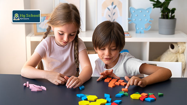 Preschool kids playing with building blocks to enhance problem-solving and creativity