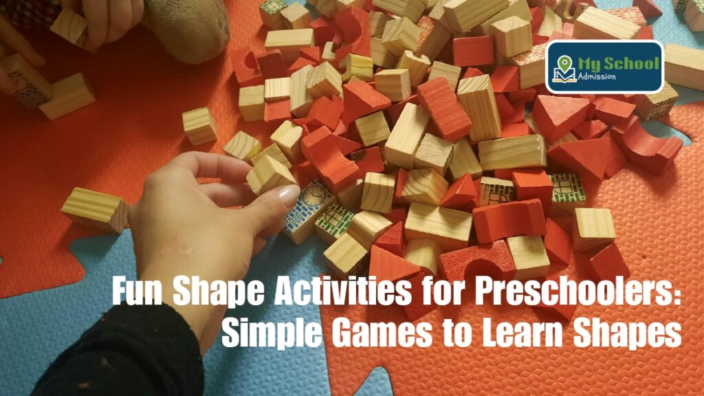 Fun shapes activity for kids: simple games to help preschoolers learn shapes.